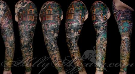 Holly Azzara - Zombie Pet Cemetery Sleeve Coverup Spread with Haunted Hause